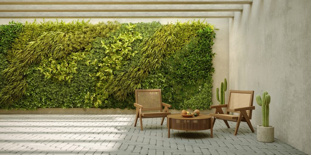 Terraza con jardin vertical